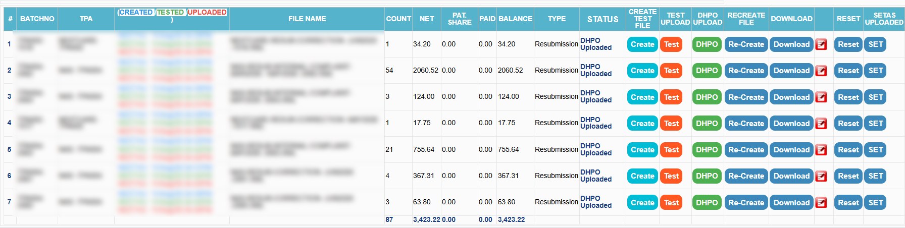 ClaimaX electronic claim upload workflow with sensitive data anonymized